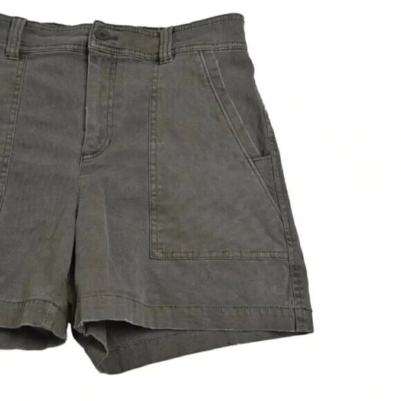 Eddie Bauer High Waist Utility Denim Shorts Khaki Green Size 6 - Picture 4 of 11